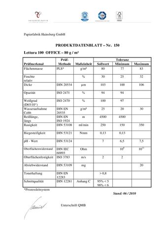 LETTURA® ISO 100